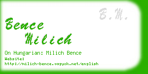 bence milich business card
